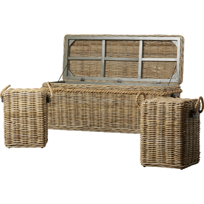wicker entryway bench